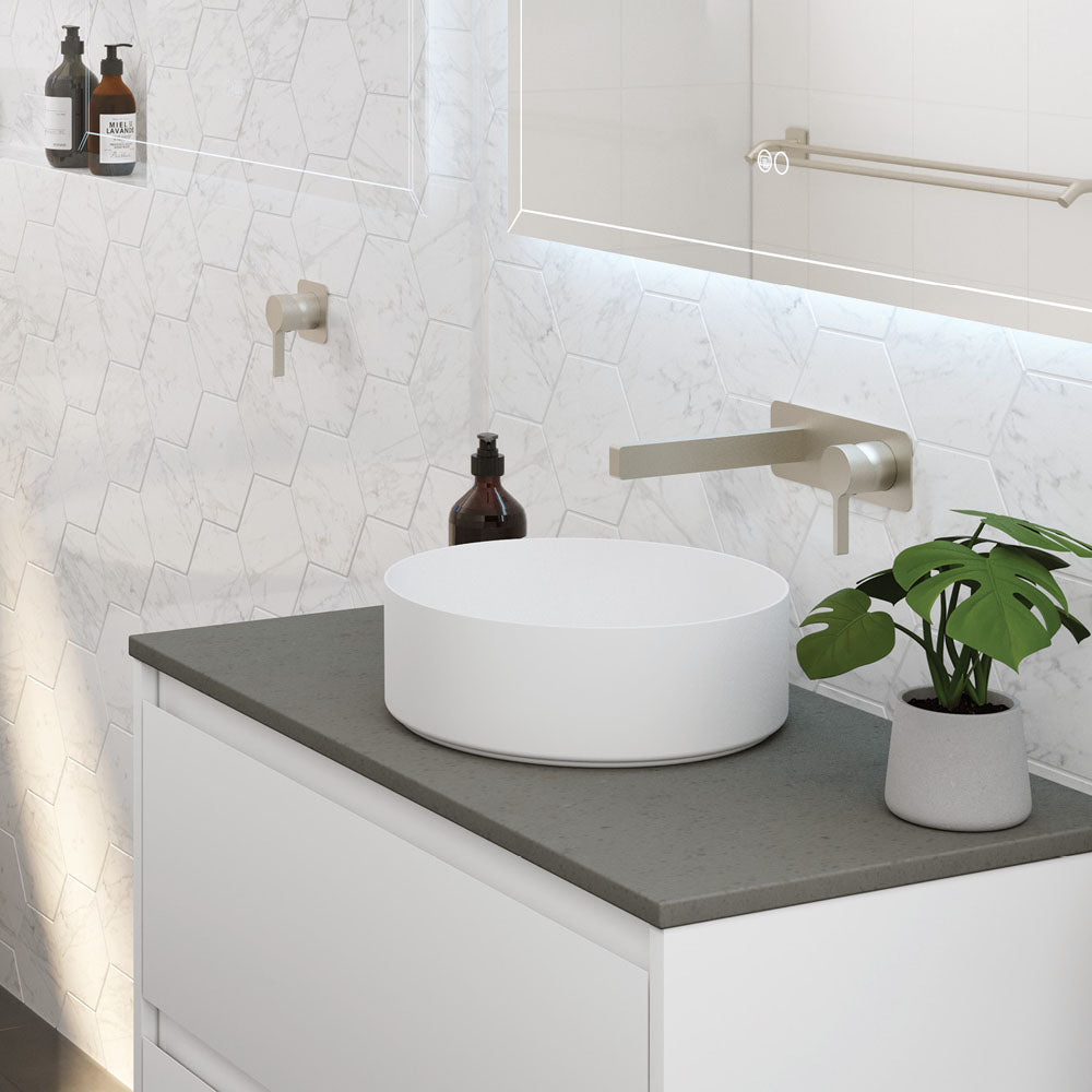 SANSA Wall Basin Mixer Set Square Plate 180mm