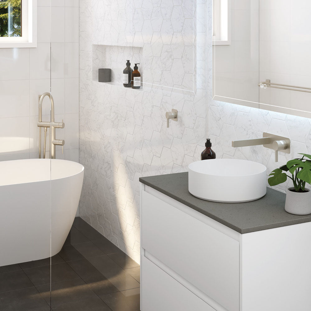 SANSA Wall Basin Mixer Set Square Plate 180mm