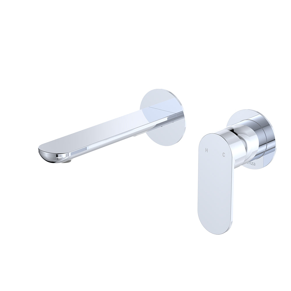 EMPIRE SLIM Basin/Bath Wall Mixer Set Round Plates 160mm
