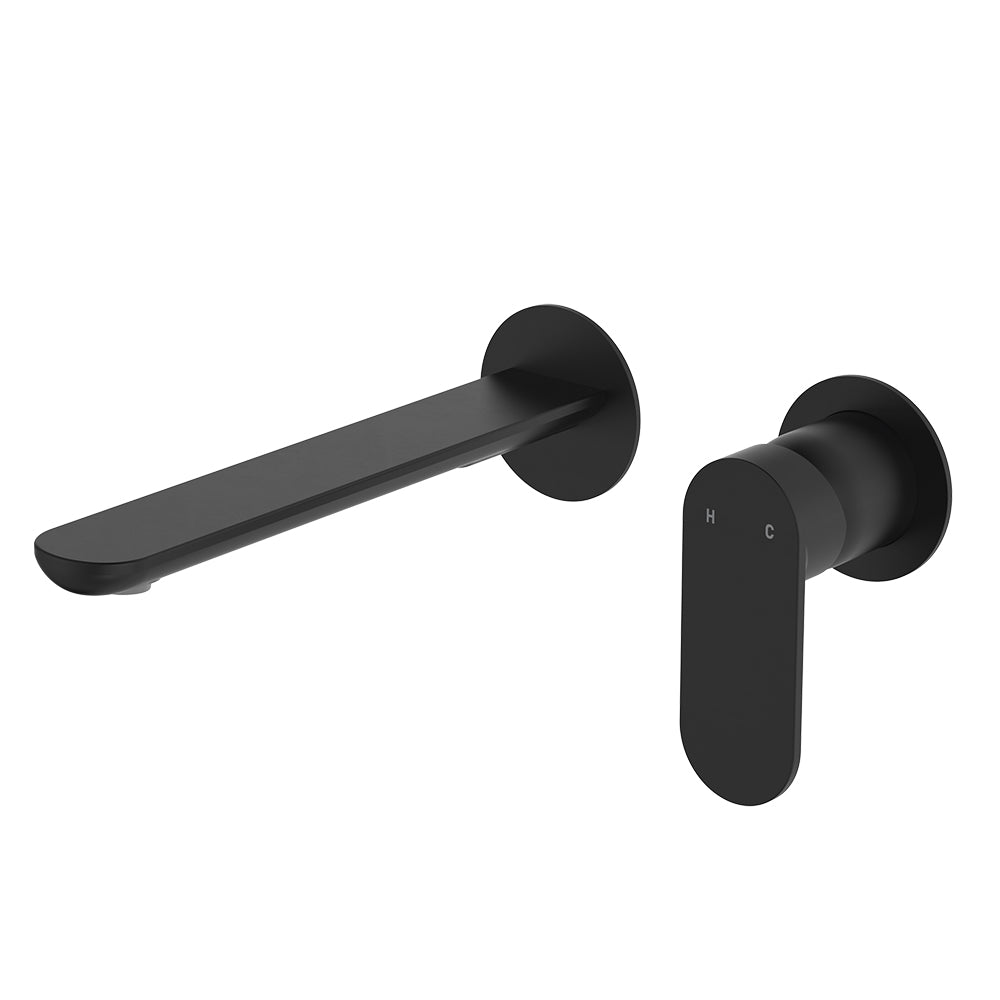 EMPIRE SLIM Basin/Bath Wall Mixer Set Round Plates 200mm LF