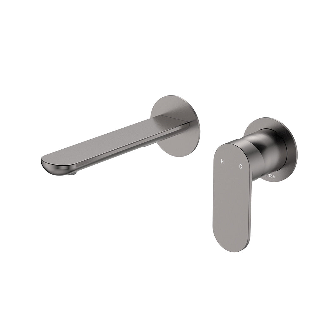 EMPIRE SLIM Basin/Bath Wall Mixer Set Round Plates 200mm LF