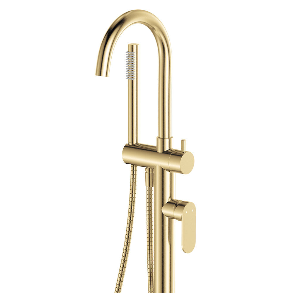 EMPIRE SLIM Floor Mounted Bath Mixer with Hand Shower
