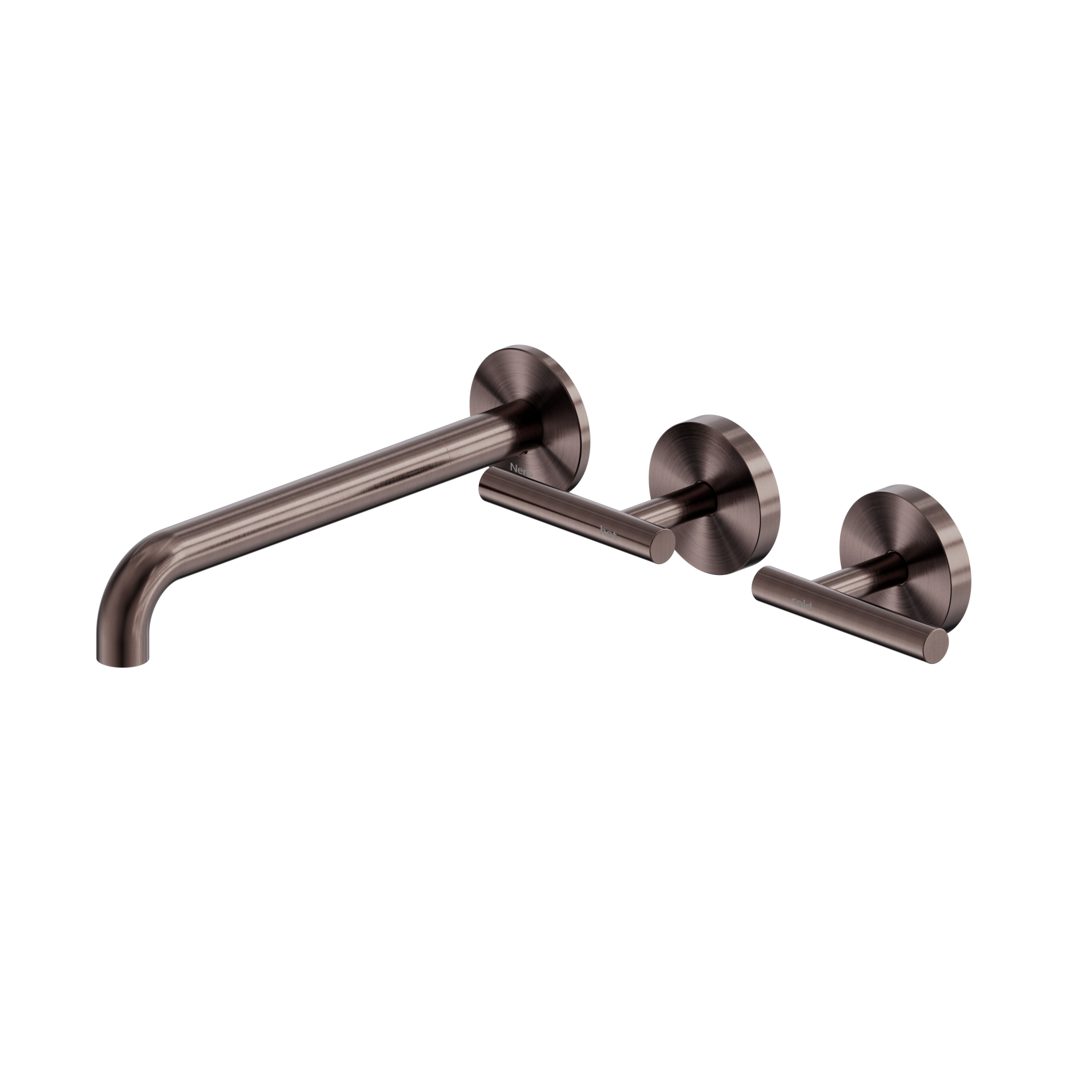 Mecca Lever Wall Basin/Bath Set 220mm with Offset Spout