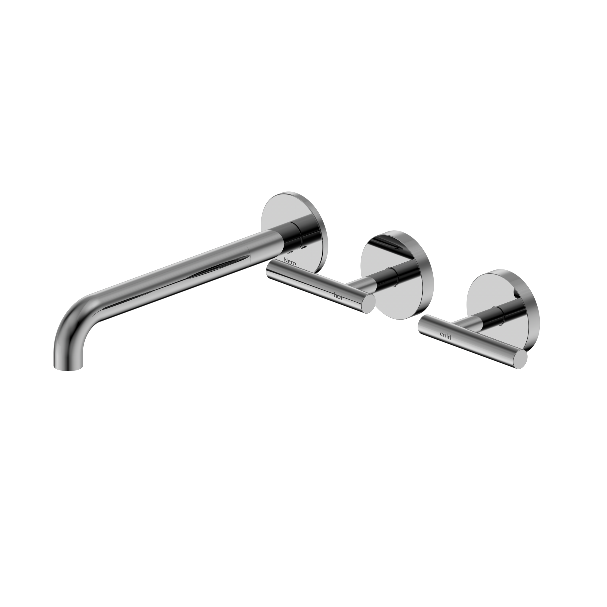 Mecca Lever Wall Basin/Bath Set 220mm with Offset Spout