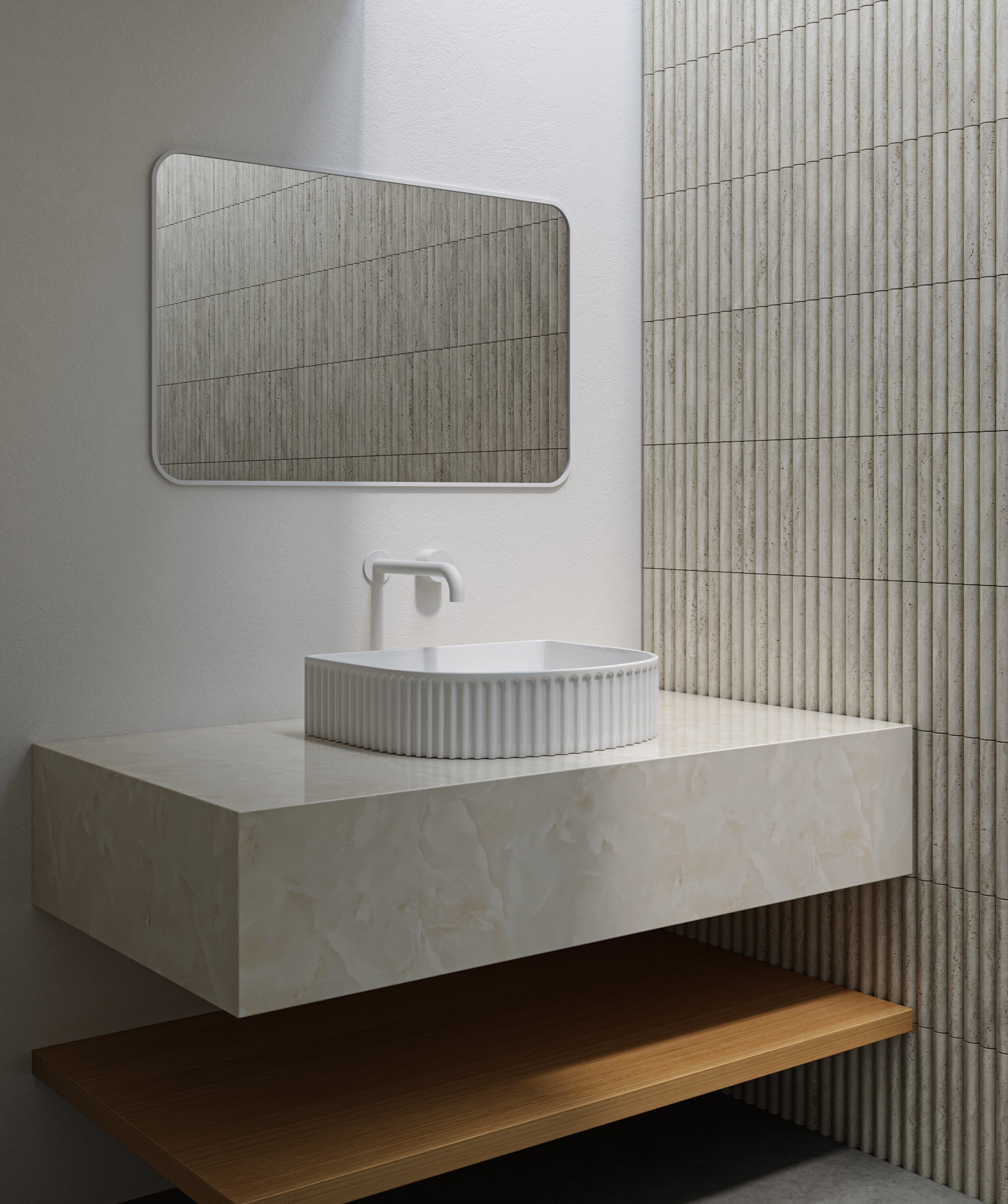 Cleo 410 Fluted D Shape Basin