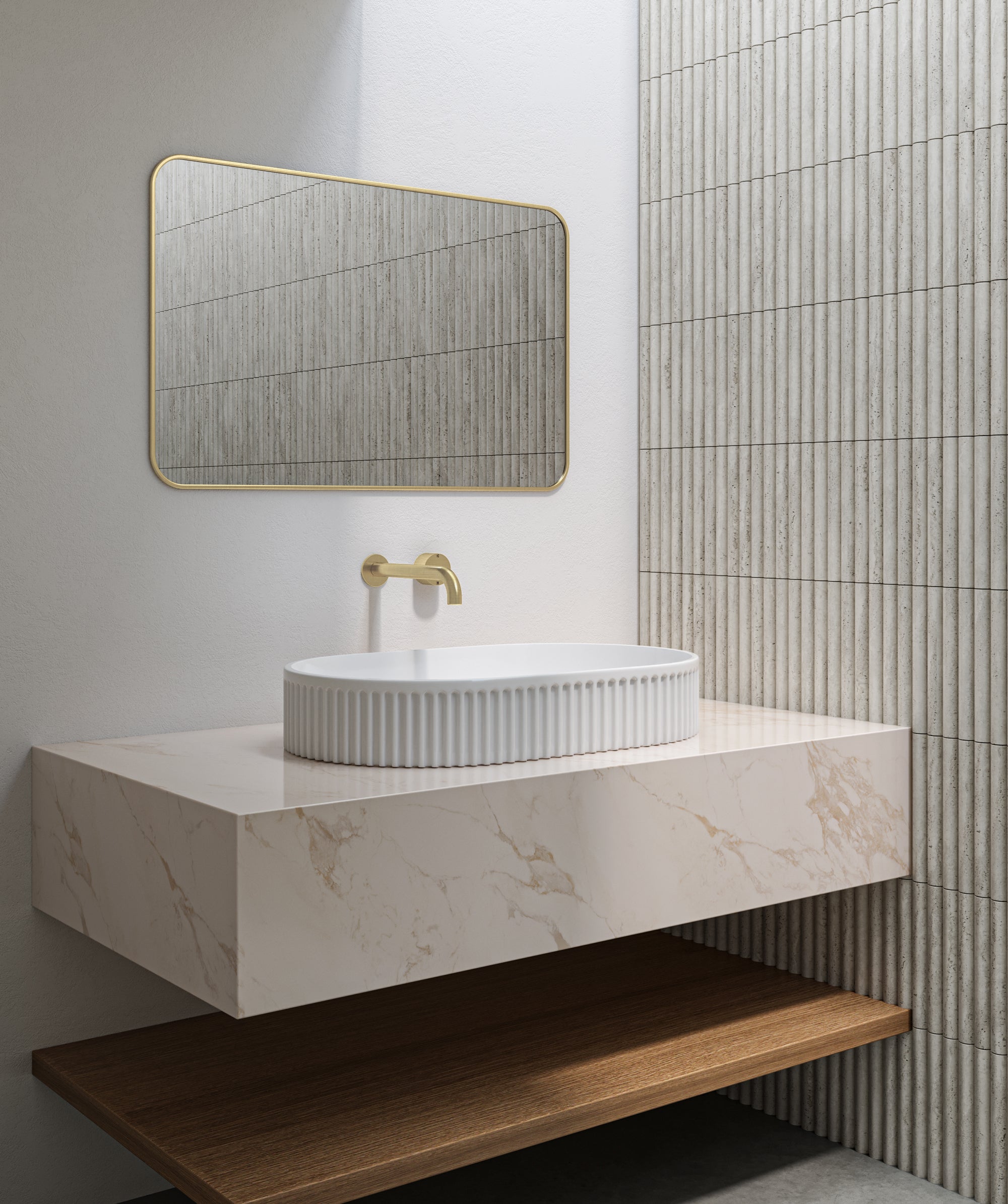 Cleo 500 Fluted Oval Basin