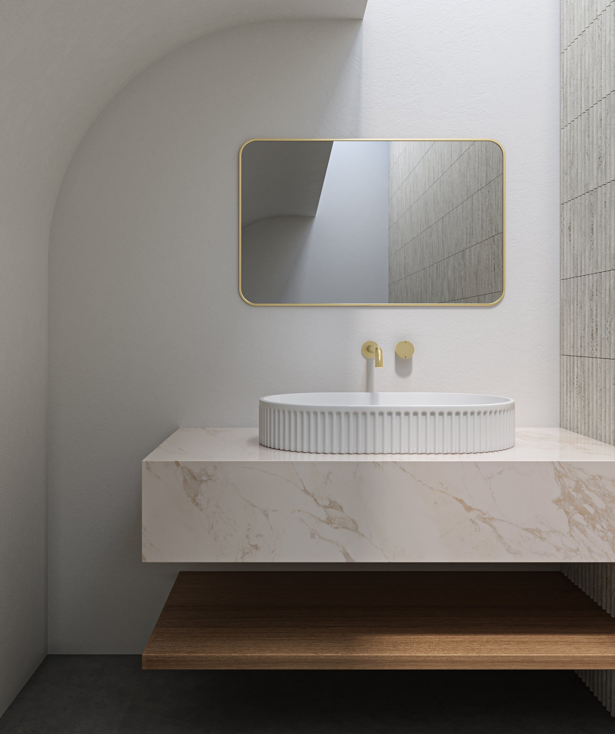 Cleo 500 Fluted Oval Basin