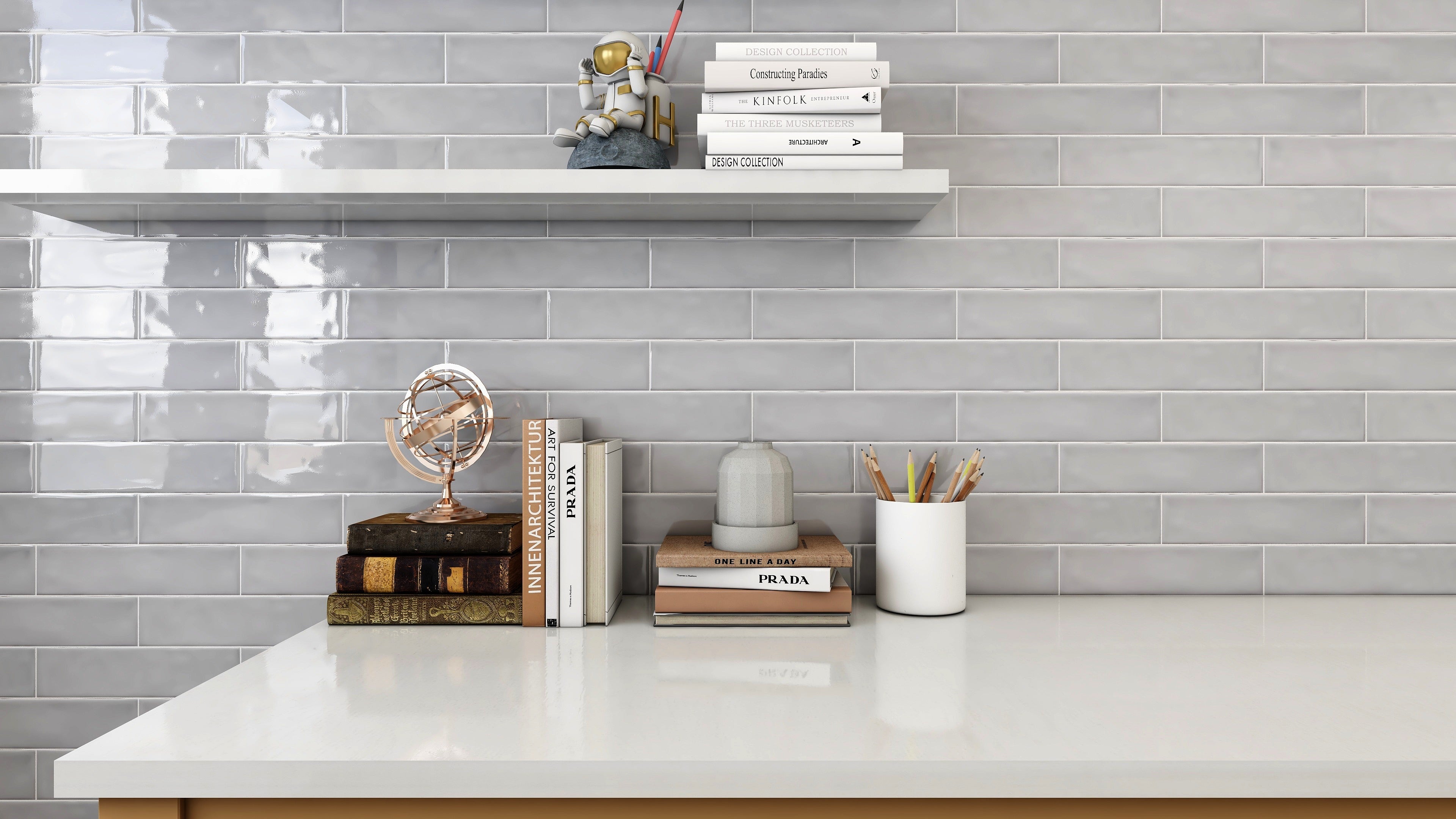 Subwave Grey Ceramic Small Format Range Tile