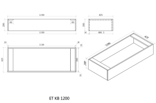 Malaga Element White Kickboard Cabinet Accesory for Eternity Range Vanity