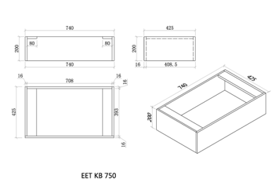 Malaga Element White Kickboard Cabinet Accesory for Eternity Range Vanity