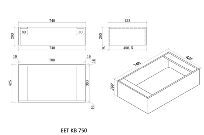Malaga Dark Oak Kickboard Cabinet Accesory for Eternity Range Vanity