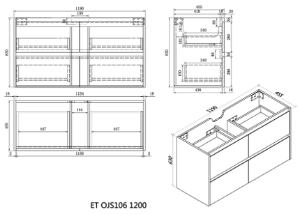 Malaga Antico Oak Eternity Range Vanity