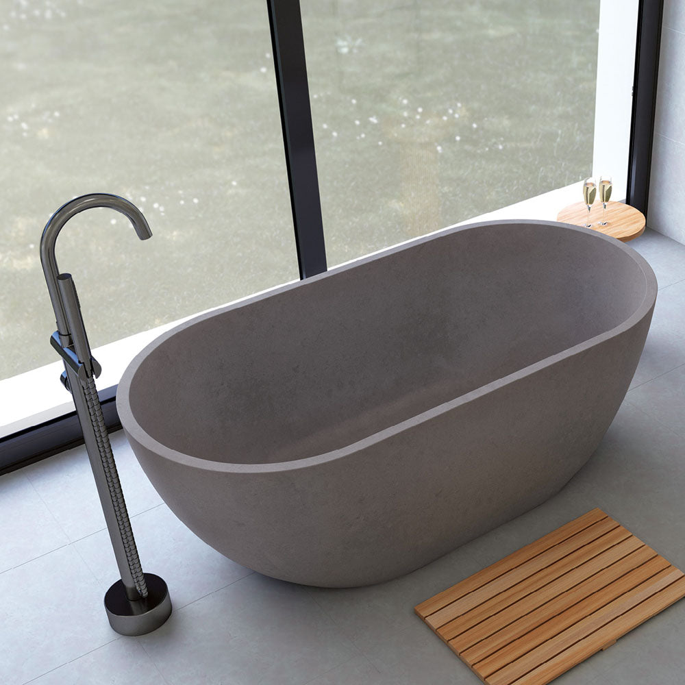 JADA Concrete Bath No Overflow 1500x750x525mm Includes Waste