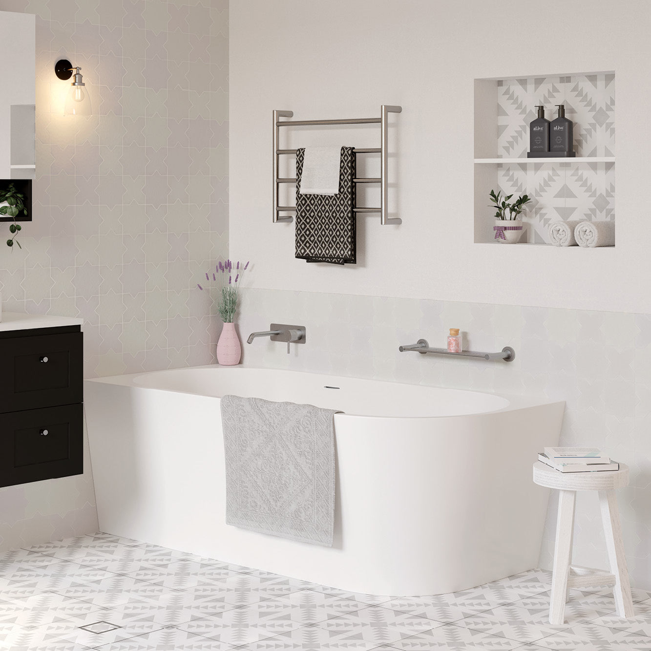Isabella Corner Bath with Overflow