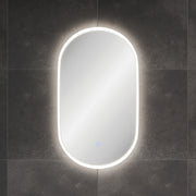 SANSA LED Pill Acrylic Edge Mirror with touch sensor and demister 940x535x70mm