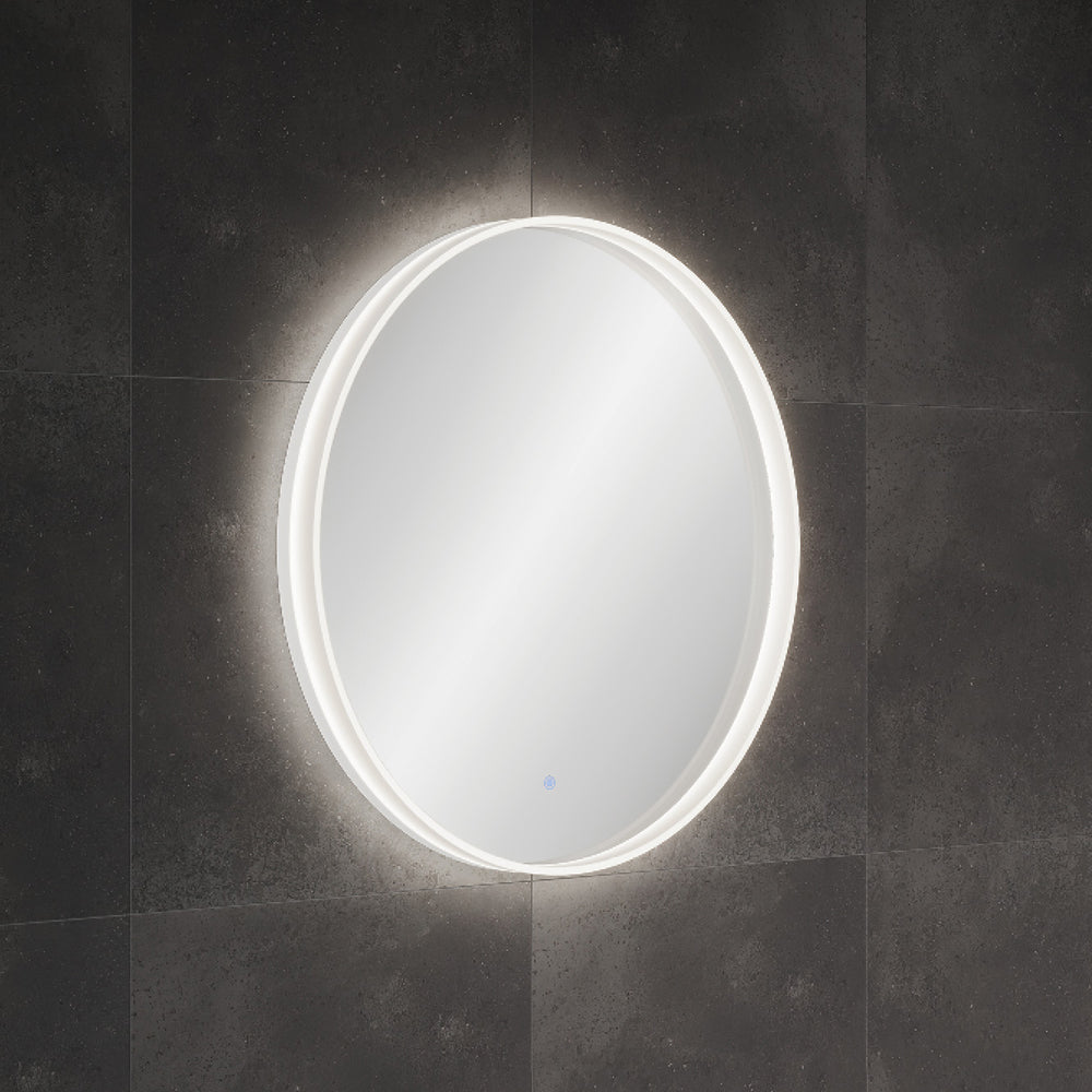 SANSA LED Round Acrylic Edge Mirror with touch sensor and demister