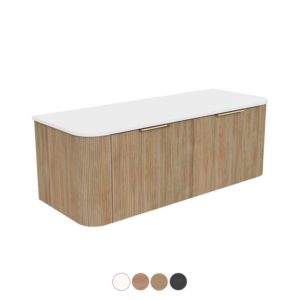 MARGOT 1200 Curved Vanity Wall Hung 2DR Single Bowl Standard Top Basin Not Included