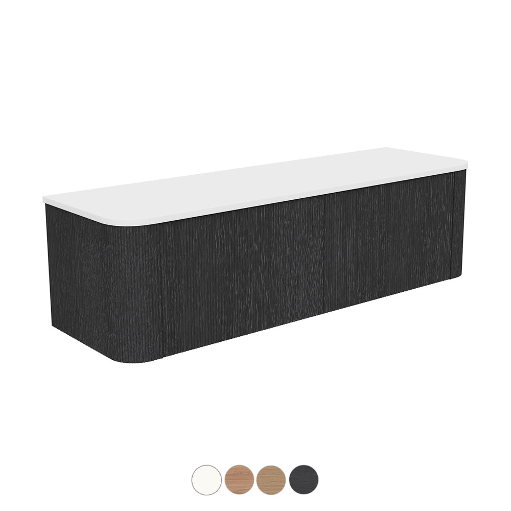 MARGOT 1500 Curved Vanity Wall Hung 2DR Double Bowl Standard Top Basin Not Included