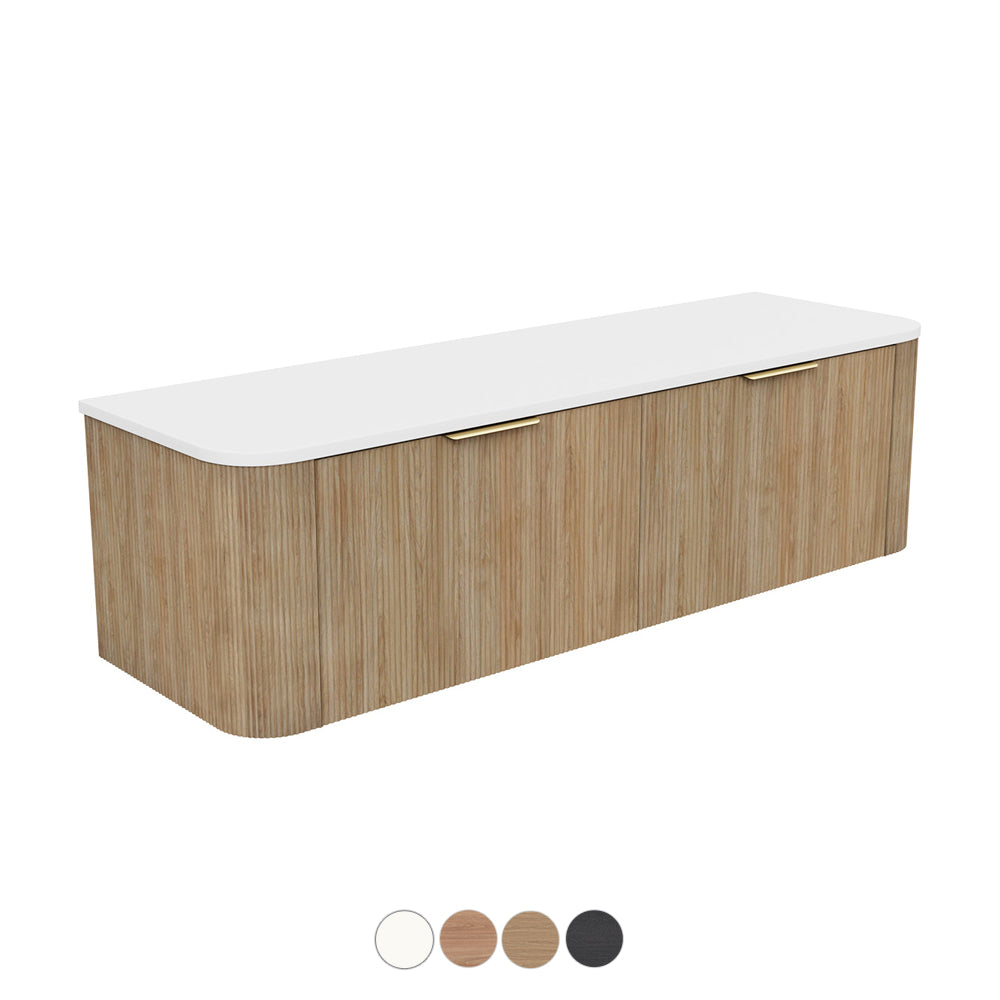 MARGOT 1500 Curved Vanity Wall Hung 2DR Single Bowl Standard Top Basin Not Included