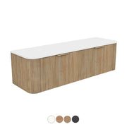 MARGOT 1500 Curved Vanity Wall Hung 2DR Single Bowl Standard Top Basin Not Included
