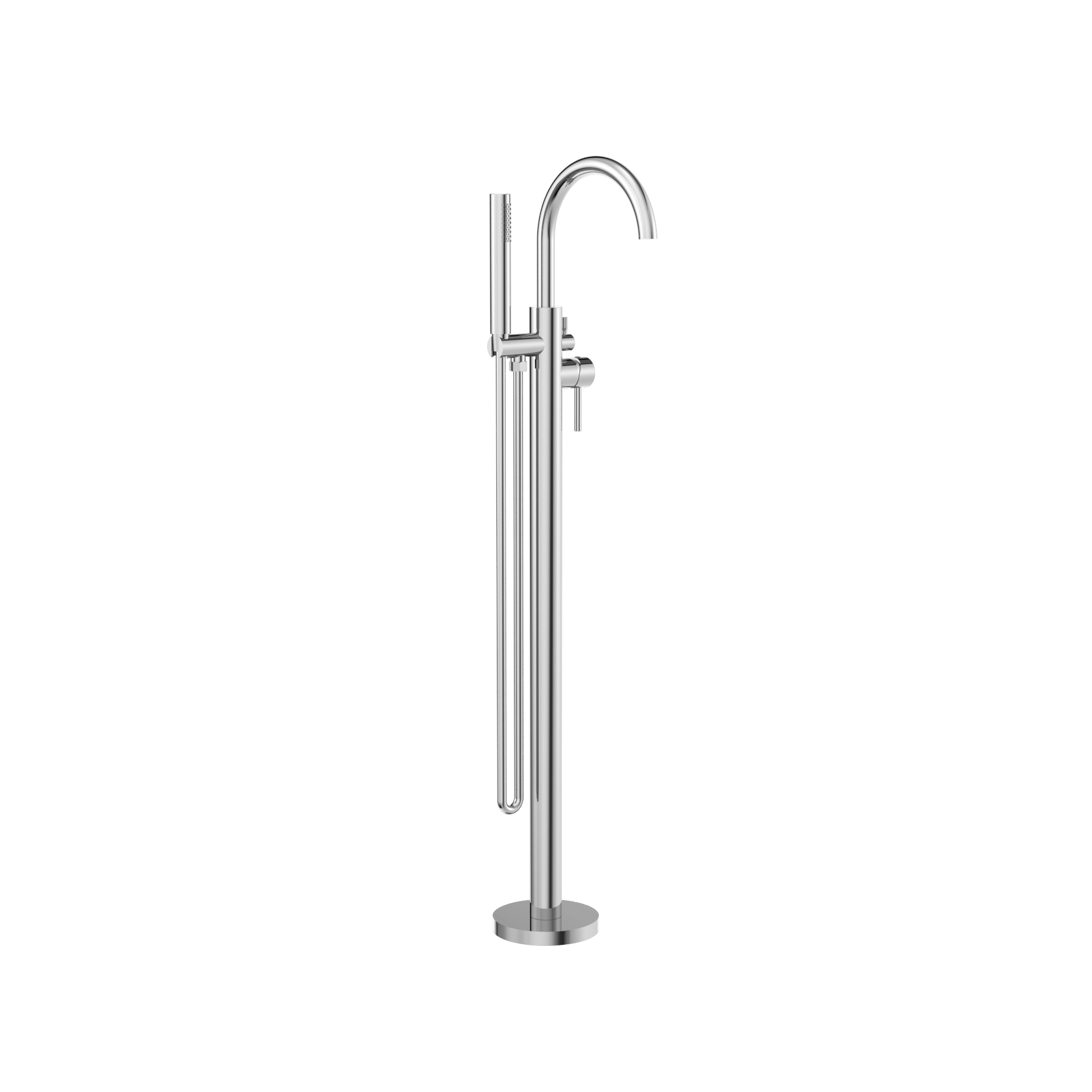 Mecca Round Freestanding Mixer With Hand Shower