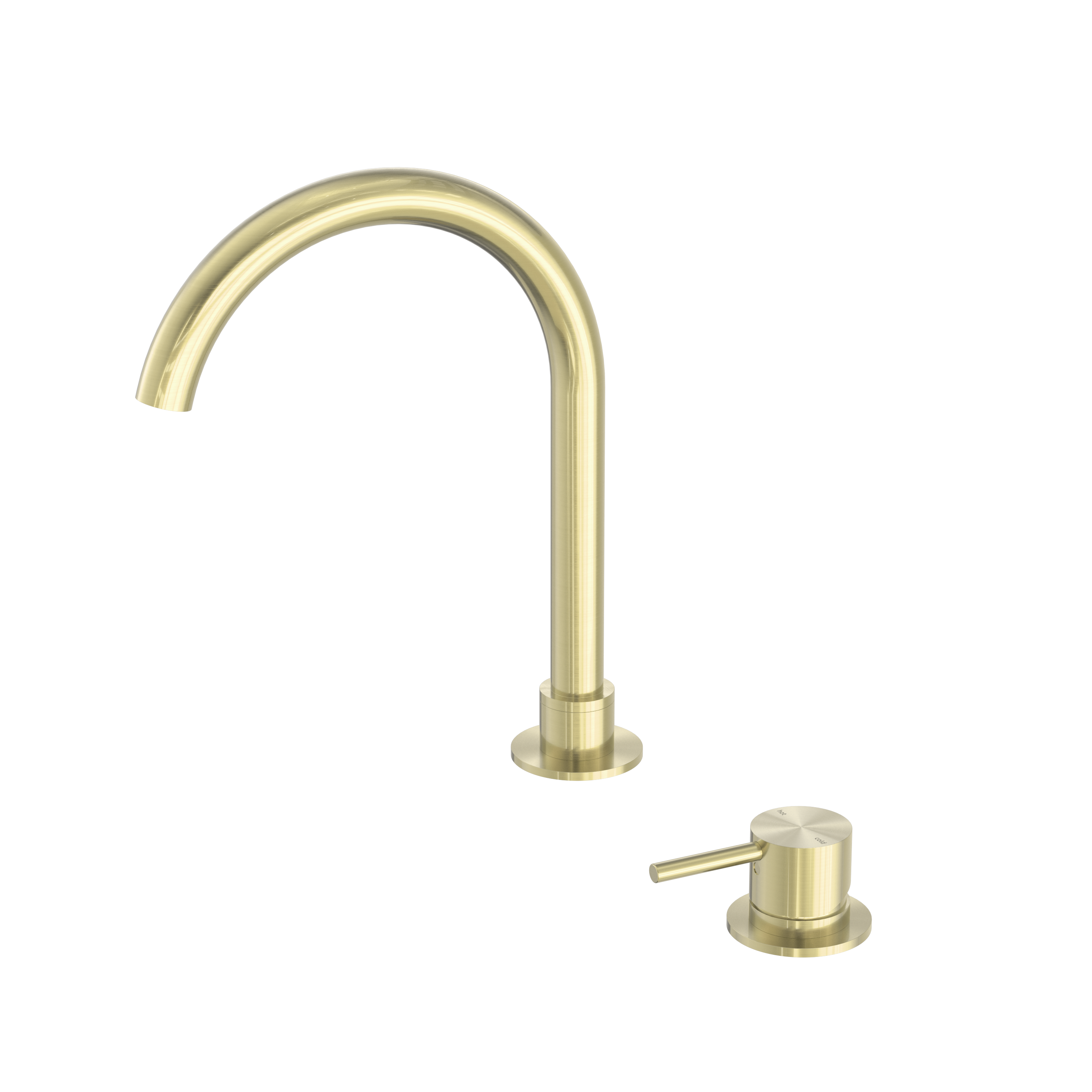 Mecca Hob Basin Mixer With Round Swivel Spout