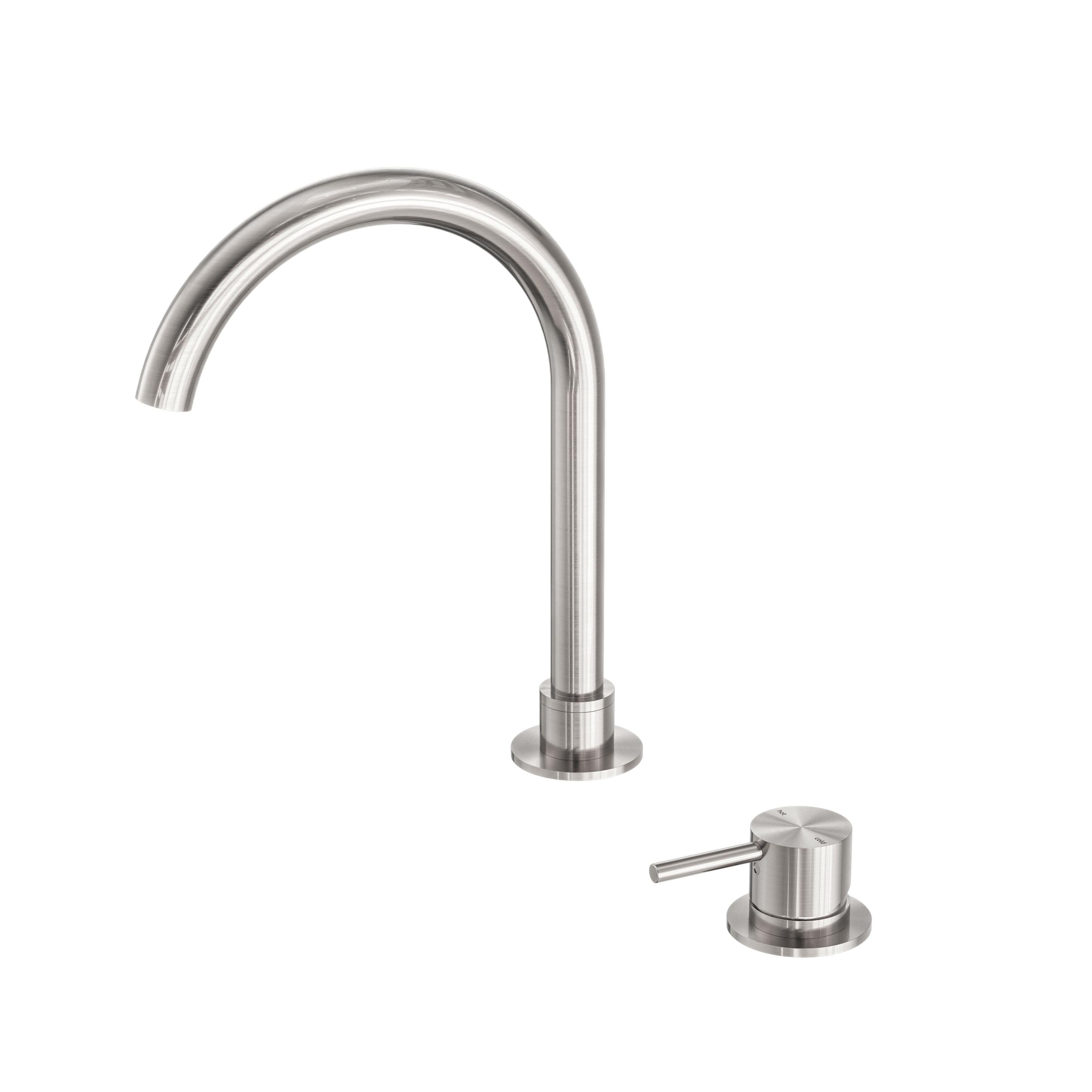 Mecca Hob Basin Mixer With Round Swivel Spout