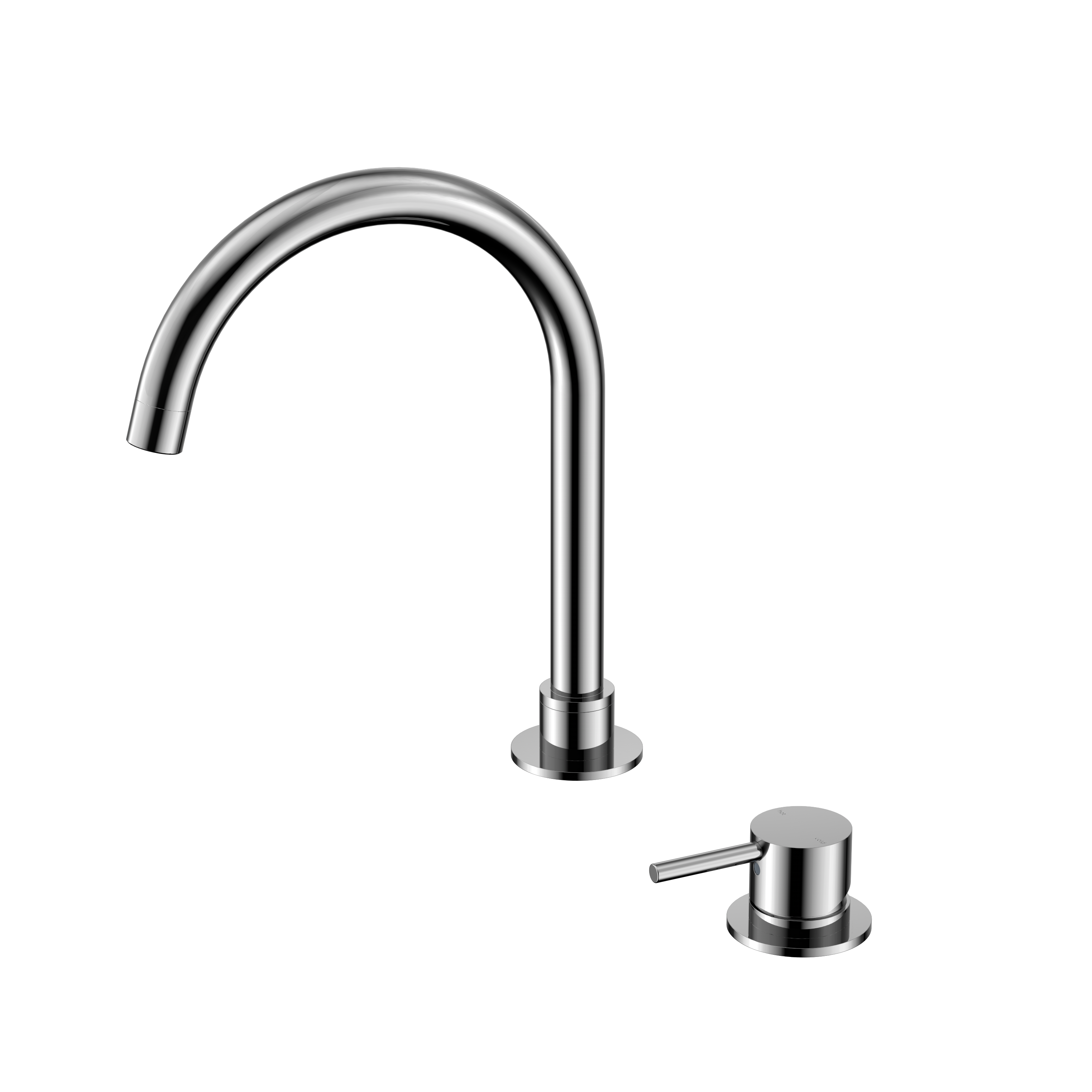 Mecca Hob Basin Mixer With Round Swivel Spout