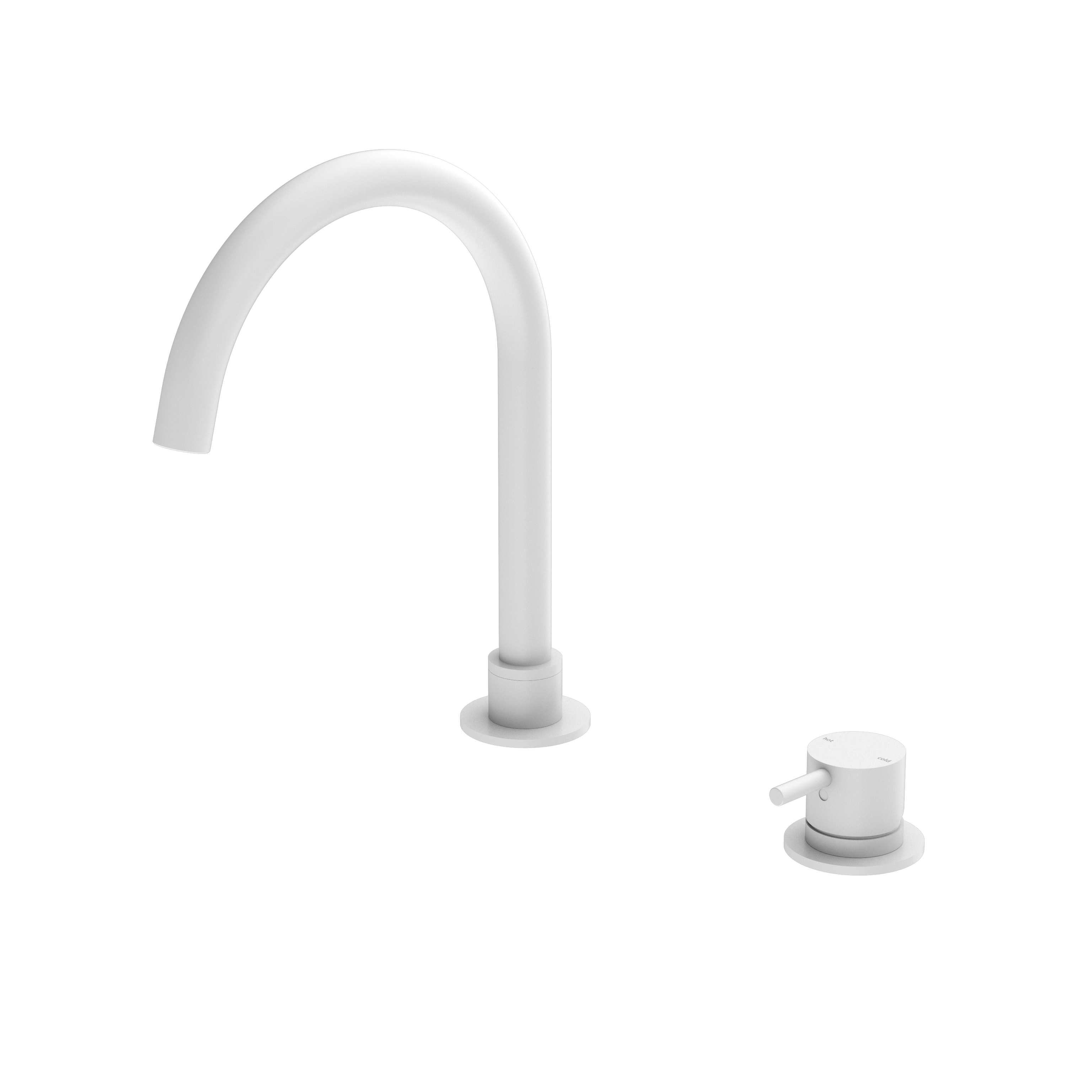 Mecca Hob Basin Mixer With Round Swivel Spout