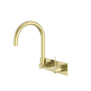 Mecca Wall Basin/Bath Mixer with Siwivel Spout and Handle up