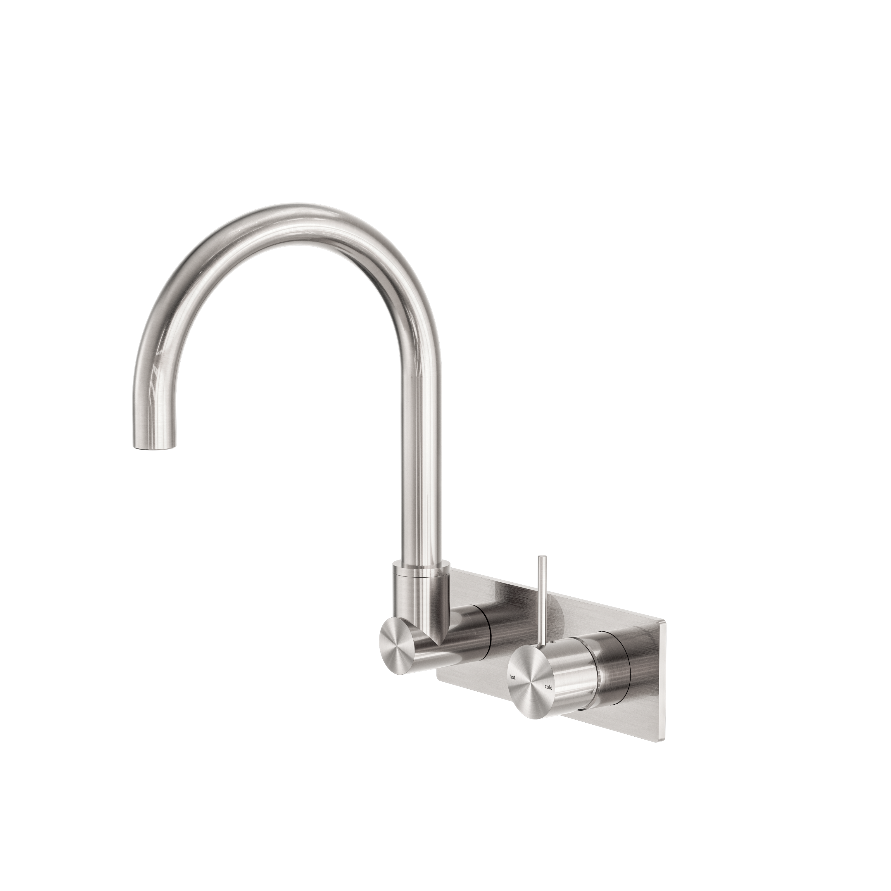 Mecca Wall Basin/Bath Mixer with Siwivel Spout and Handle up