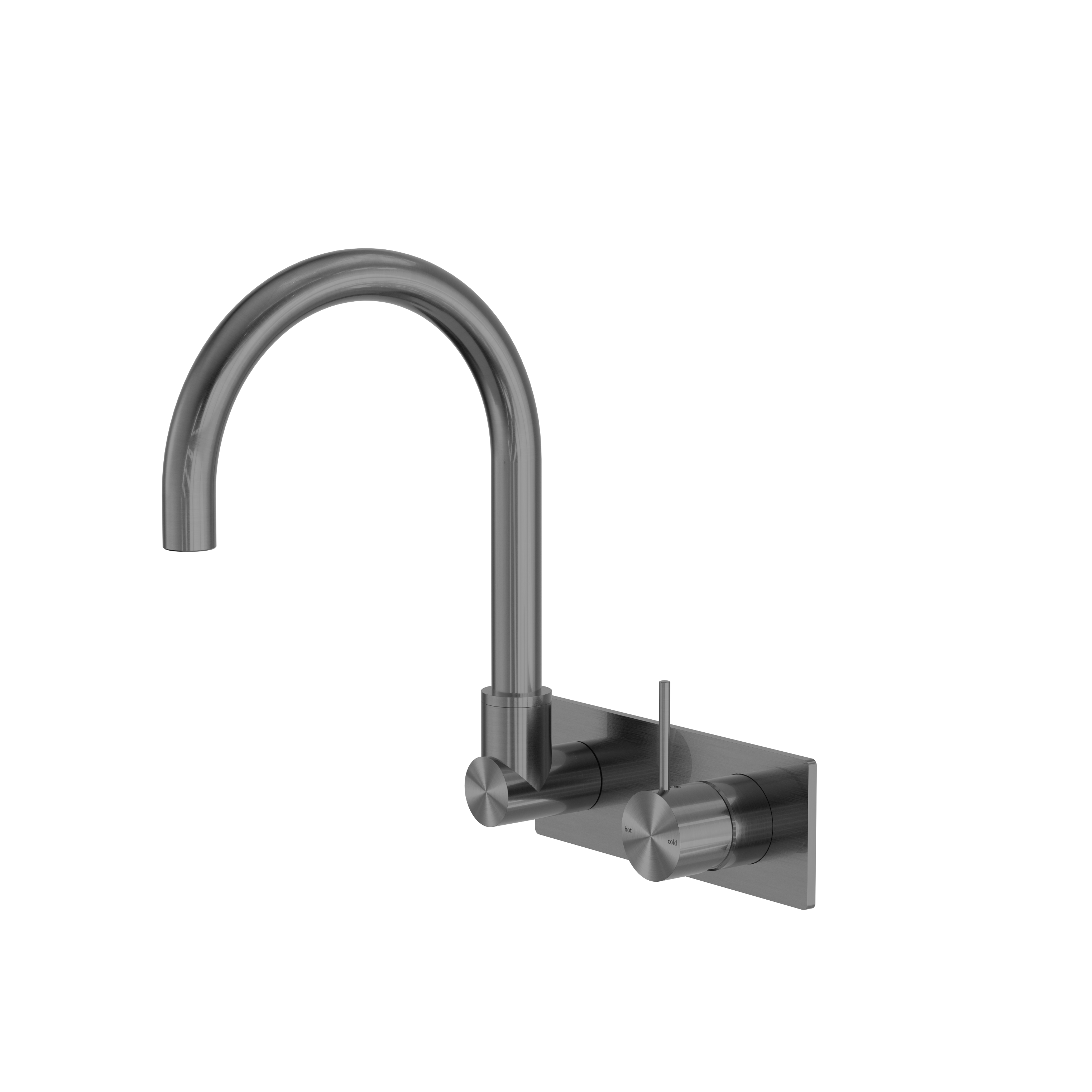 Mecca Wall Basin/Bath Mixer with Siwivel Spout and Handle up