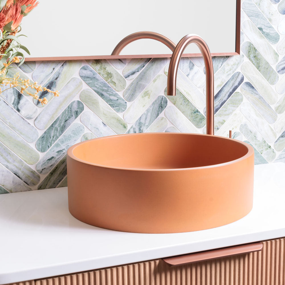JADA Concrete Round Basin Above Counter 390x 120mm