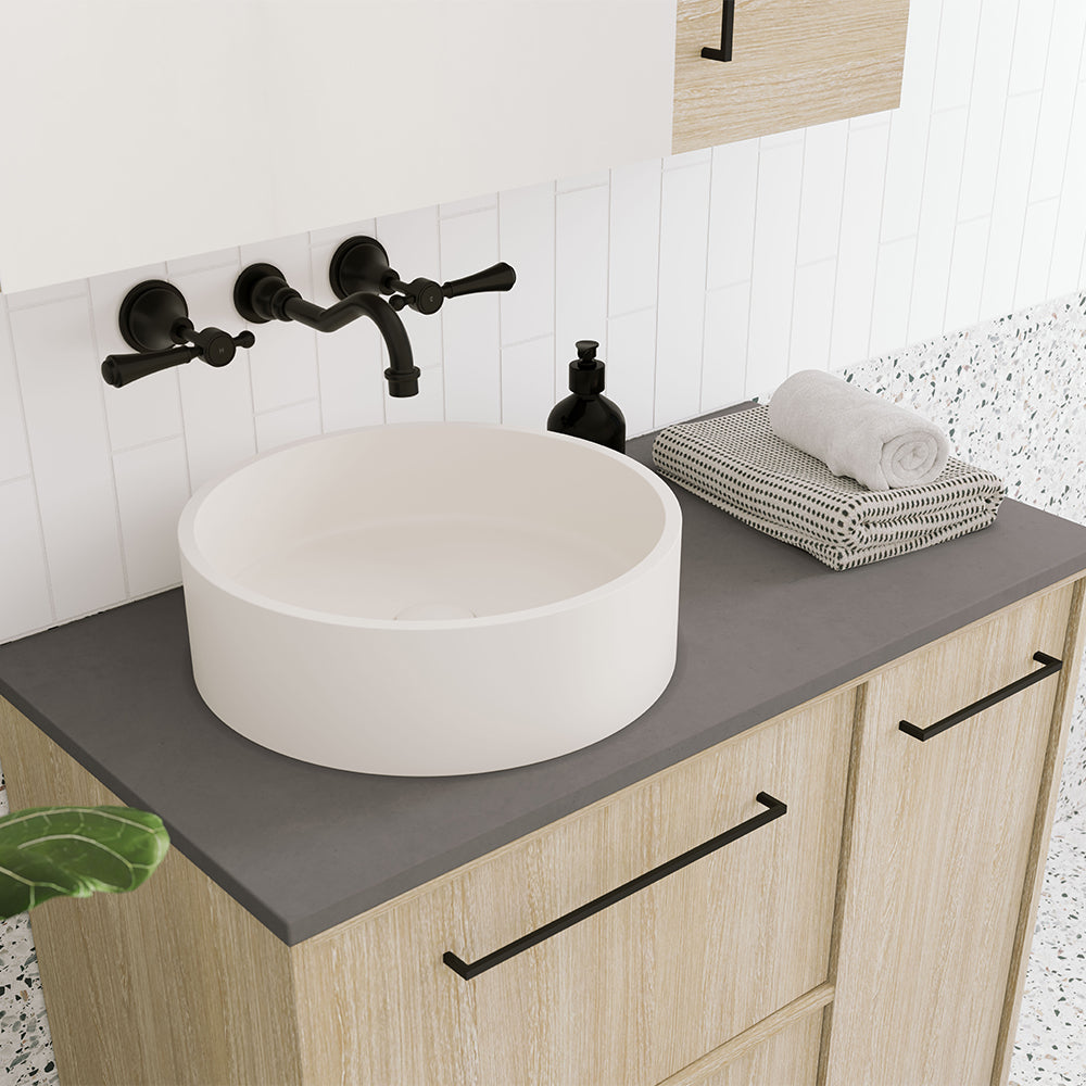 JADA Concrete Round Basin Above Counter 390x 120mm