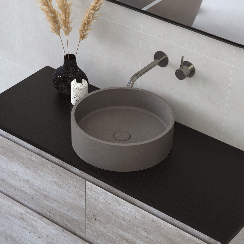 JADA Concrete Round Basin Above Counter 390x 120mm