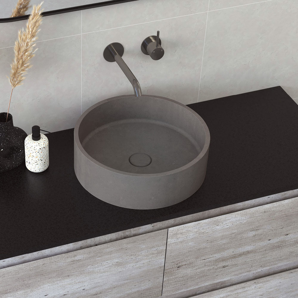 JADA Concrete Round Basin Above Counter 390x 120mm