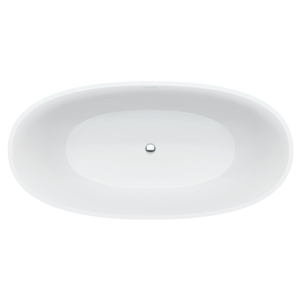 SASSO Solid Surface Bath Matte White Built In Overflow