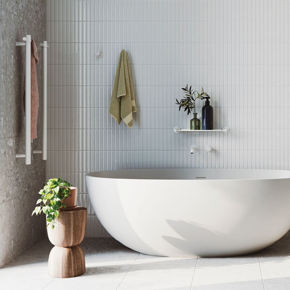 SASSO Solid Surface Bath Matte White Built In Overflow