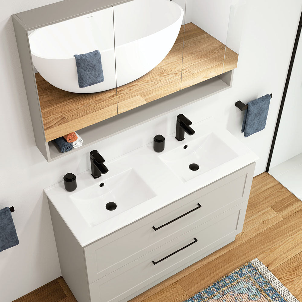 DOLCE Ceramic Top 1200x460mm Double Bowl Suits AU Made Vanities Only