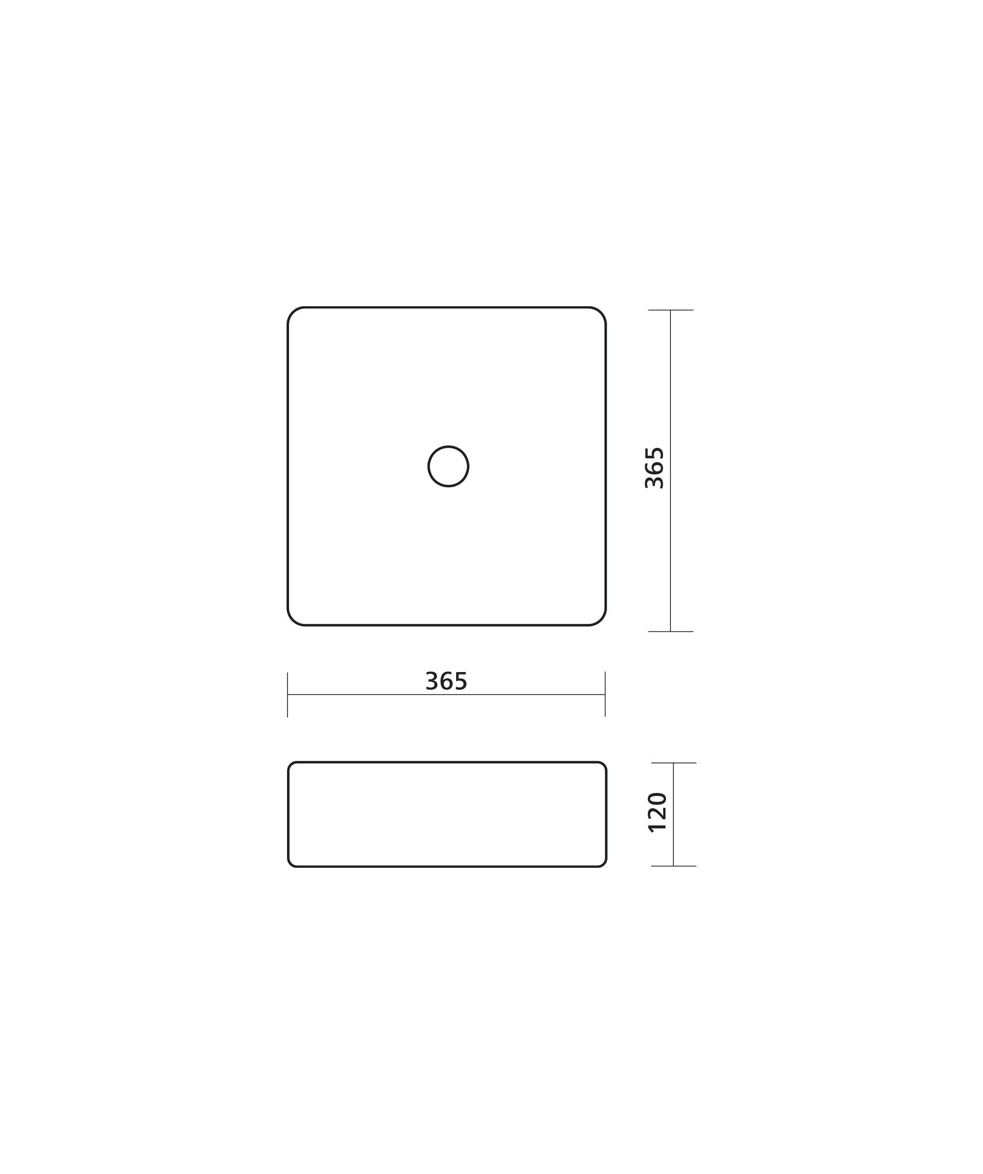Cleo 365 Fluted Square Basin