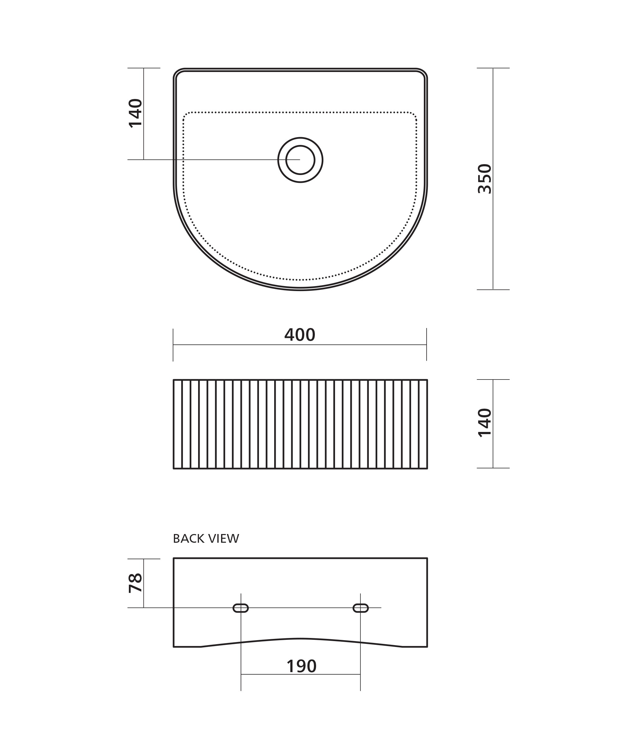 Cleo 402 Basin Wall Fluted