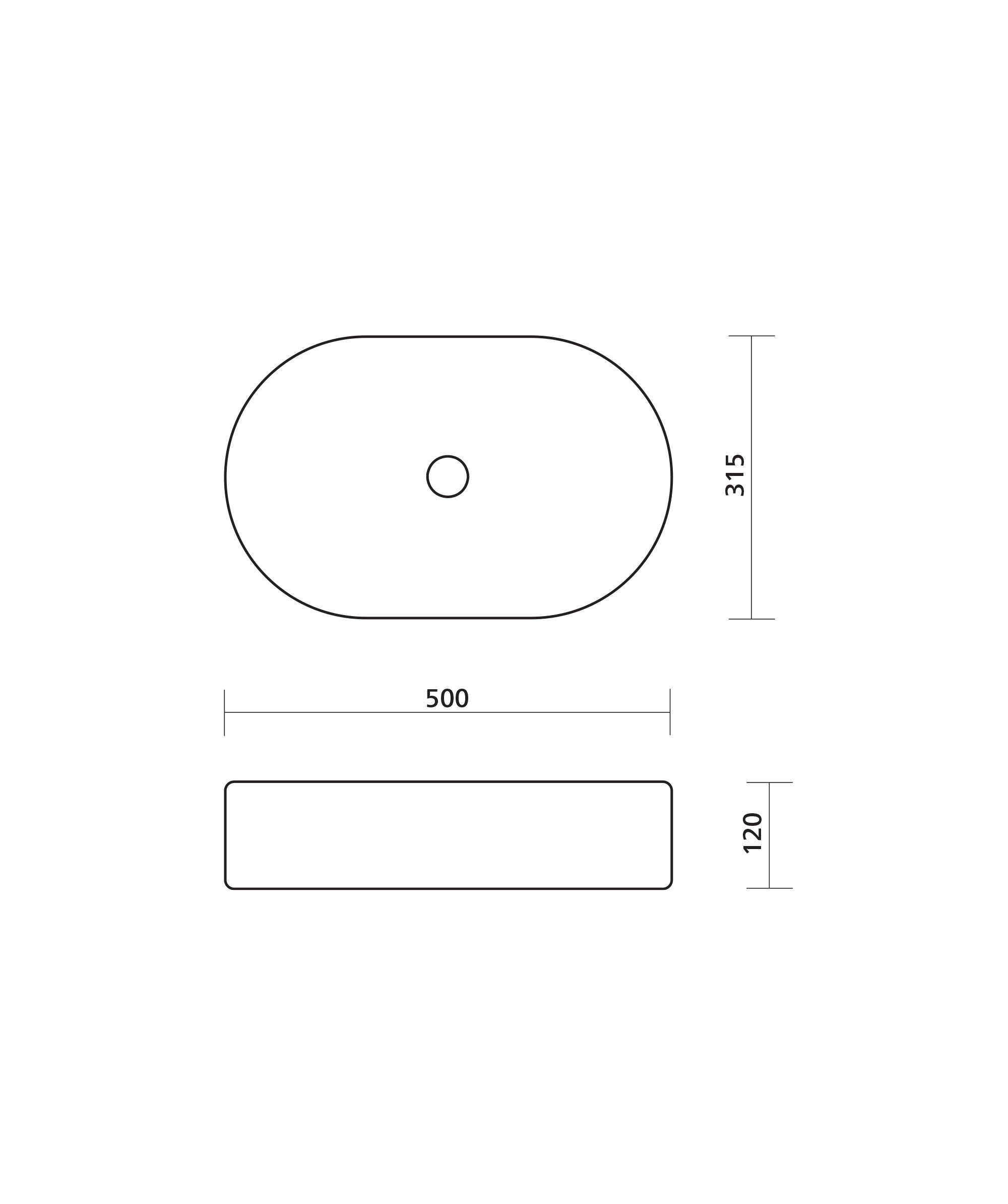 Cleo 500 Fluted Oval Basin
