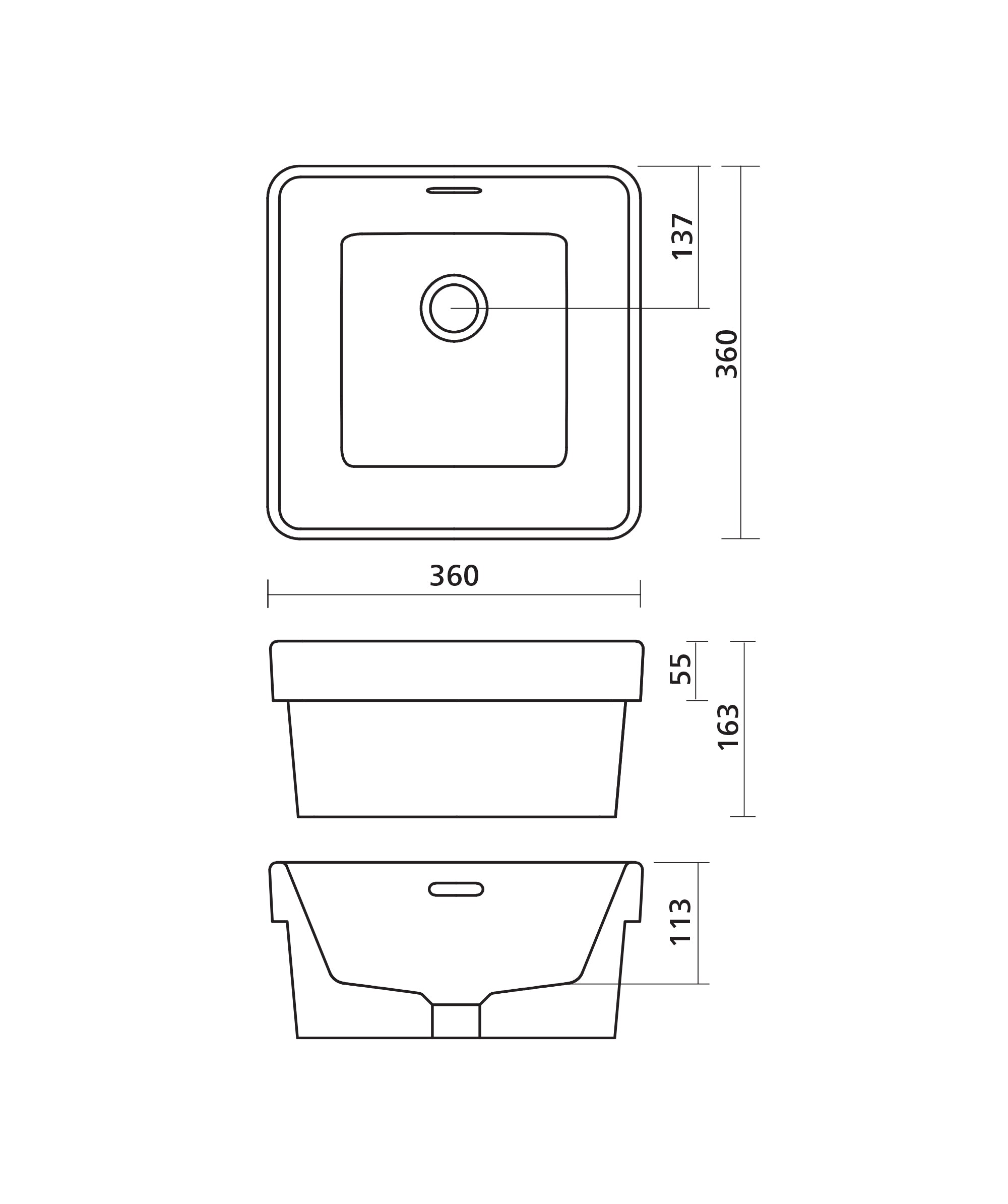 Kyra 401 Basin Inset Square